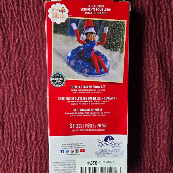 Elf on the Shelf 3 Piece Outfit Snow Set Innertube Scarf and ear muffs - Picture 2 of 5